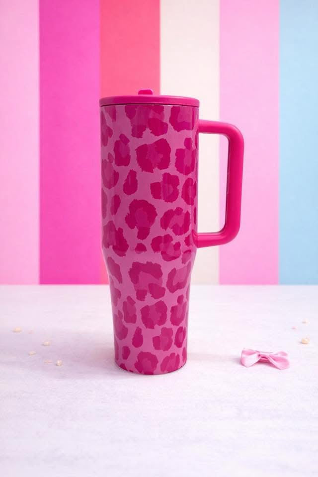 Hot Pink Leopard Cup
