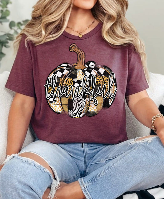 Thankful Checkered Pumpkin