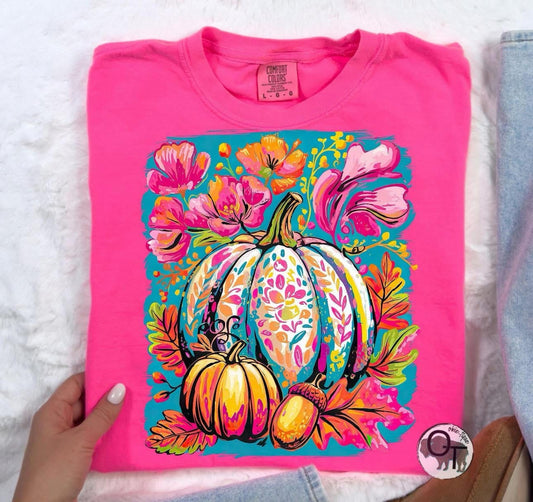 Bright Floral Pumpkin