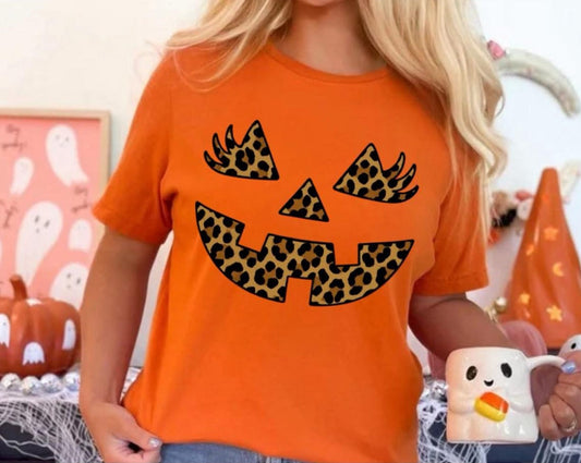 Leopard Print Jack-O-Lantern Face