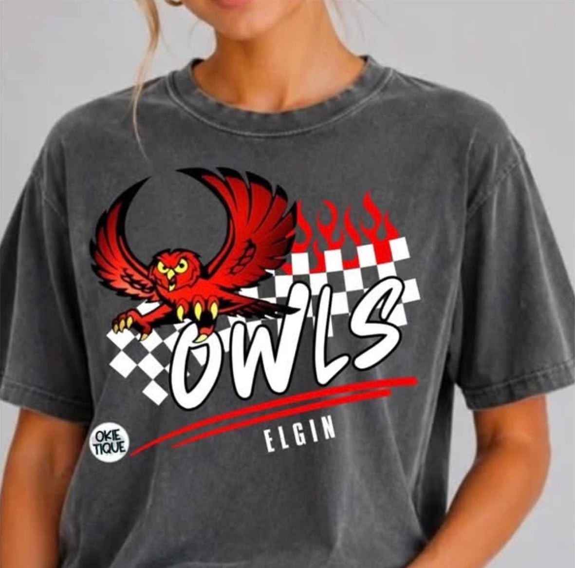 Checkered & Flame Boarder (Owls)