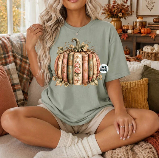 Vintage Fall Book Pumpkin