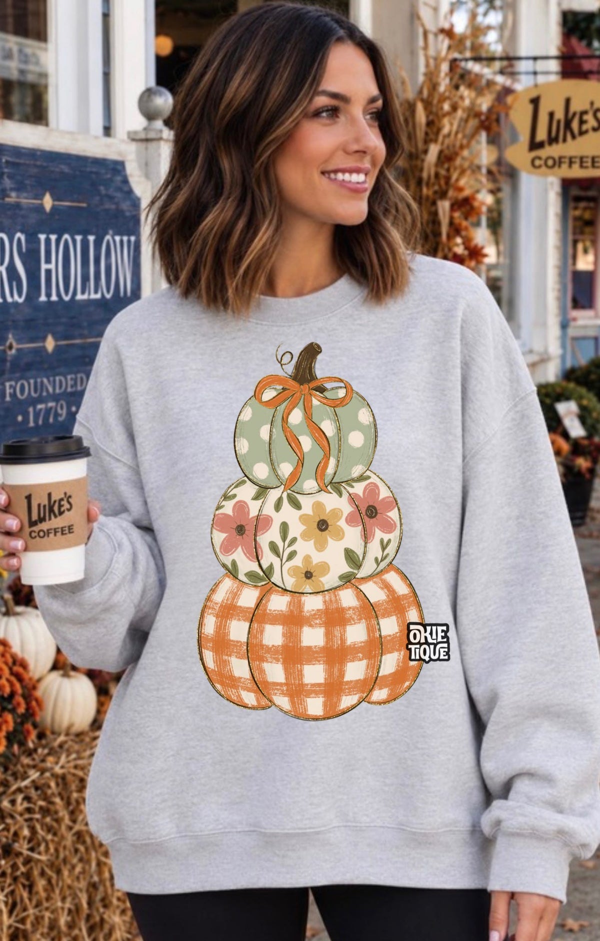 Floral Pumpkin Stack