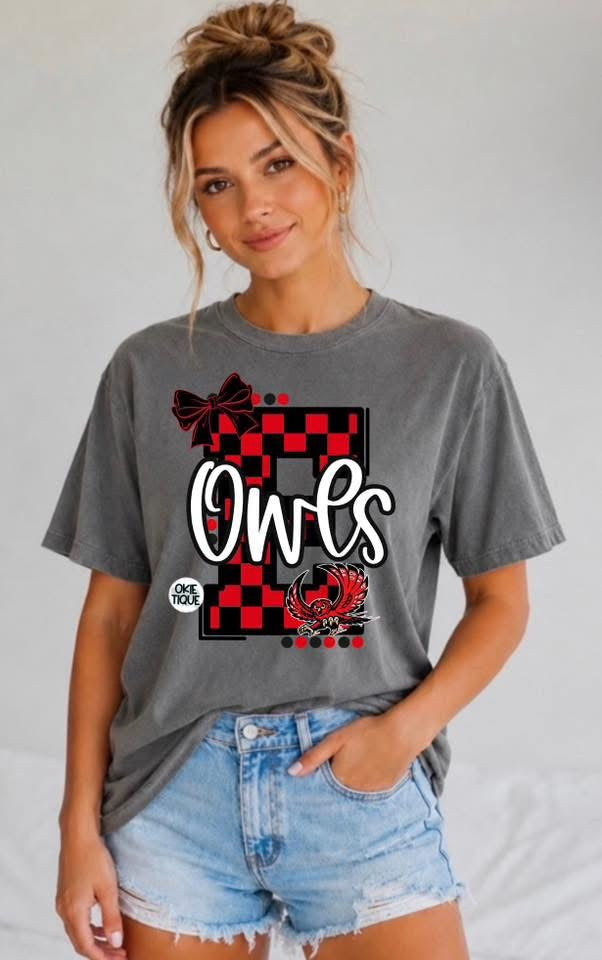 Checkered Varsity E Owls