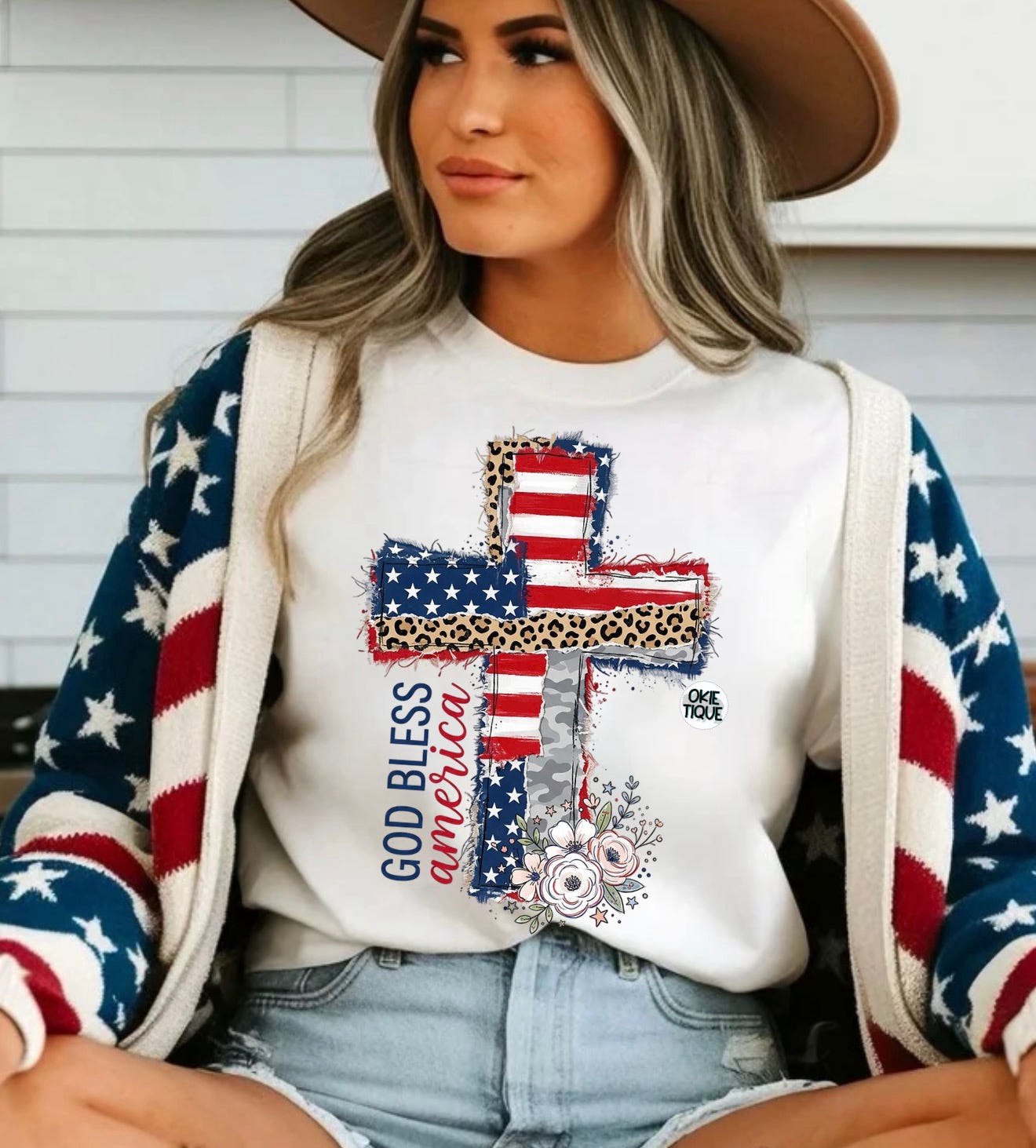 God Bless America Cross