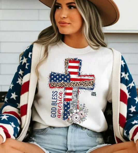 God Bless America Cross