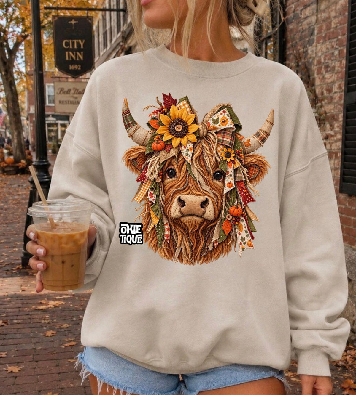 Girly Floral Highland Cow