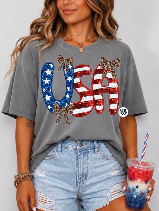Girly USA Flag Lettering