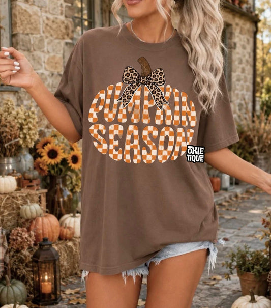 Checkered Pumpkin Season Pumpkin