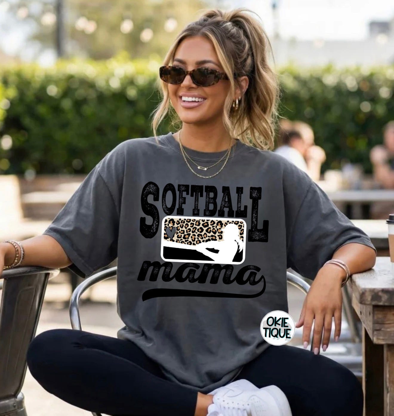 Softball Mama Leopard Pitcher