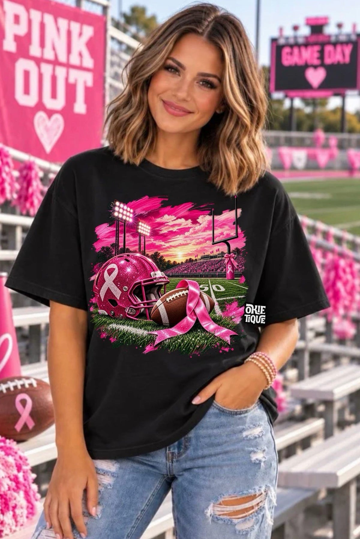 Pink Out Stadium Sunset