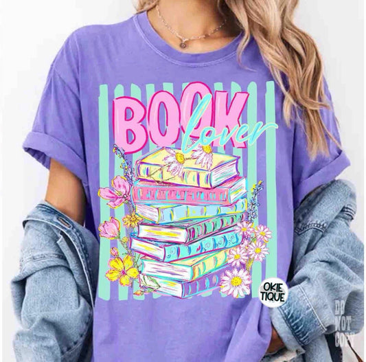 Book Lover Pastel Stacked Books