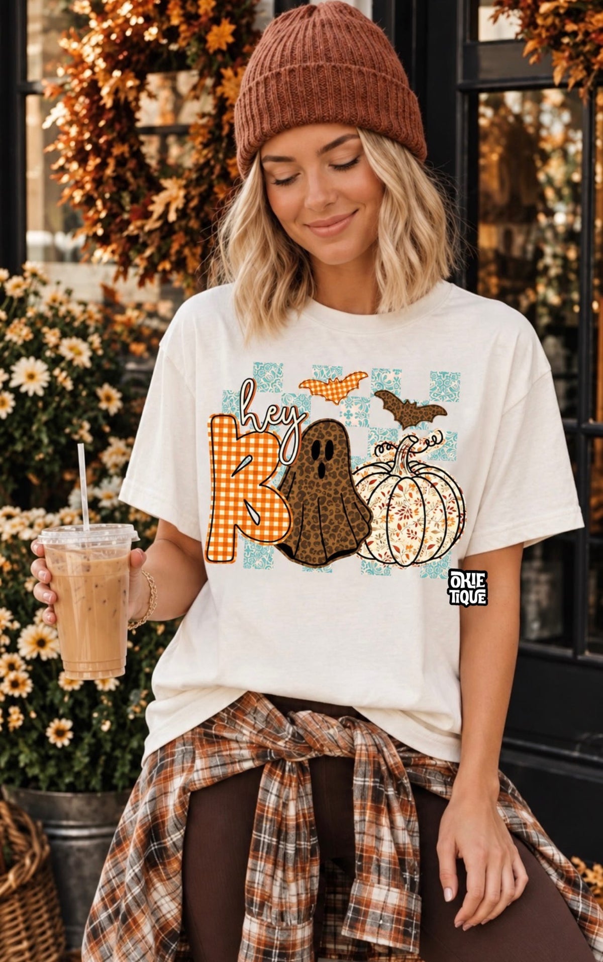 “Boo” Fall Pattern Ghost/ Pumpkin