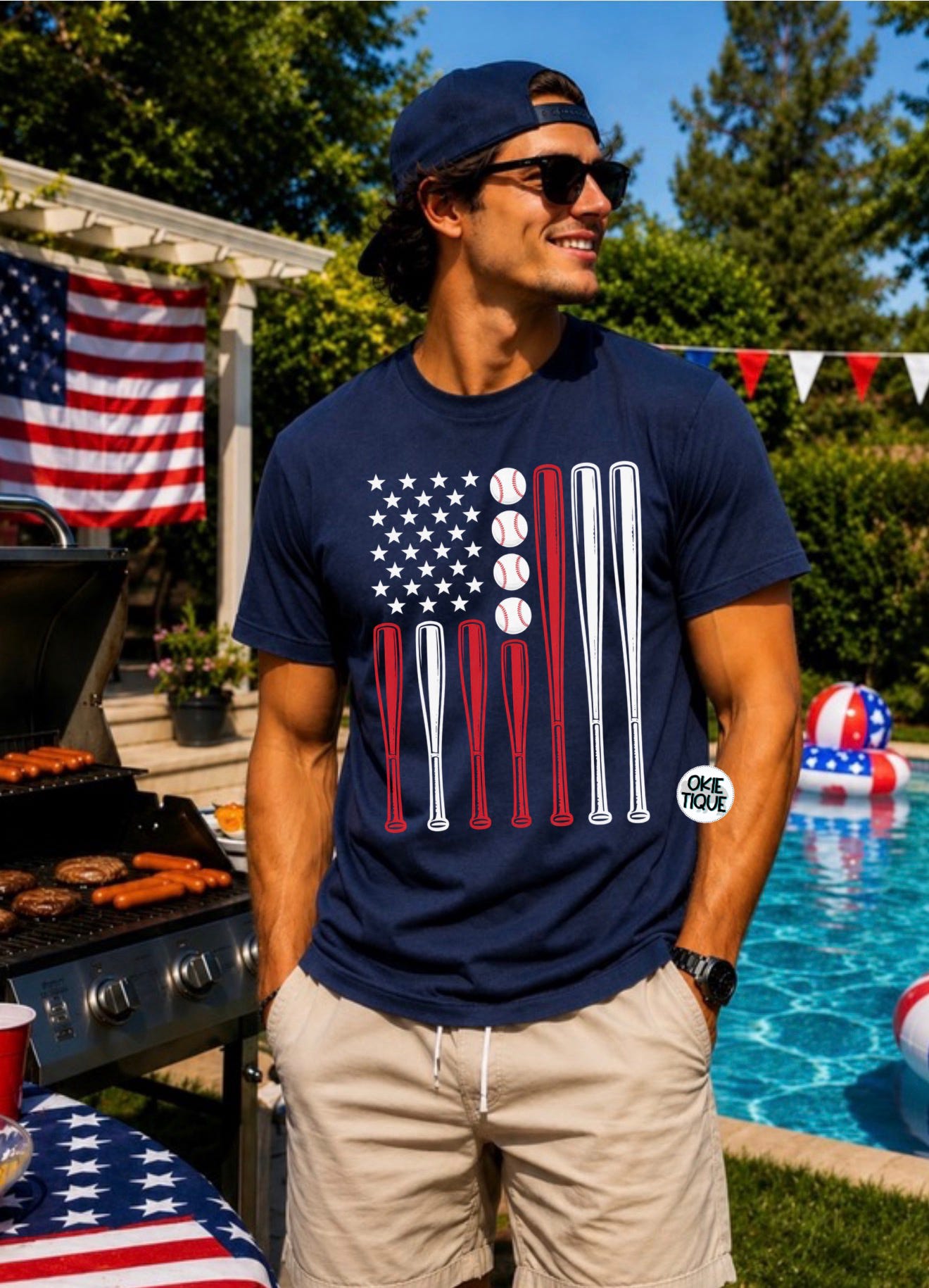 Baseball American Flag