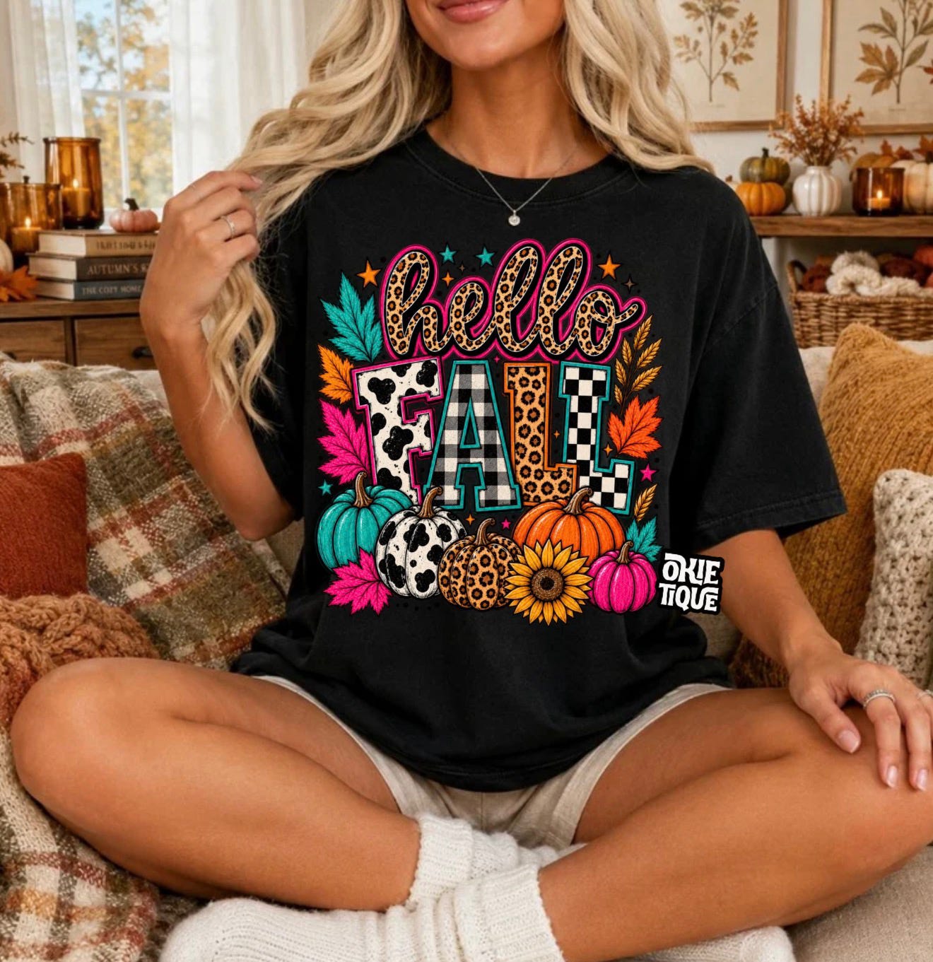 Hello Fall Animal Print & Check