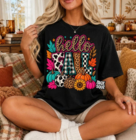 Hello Fall Animal Print & Check