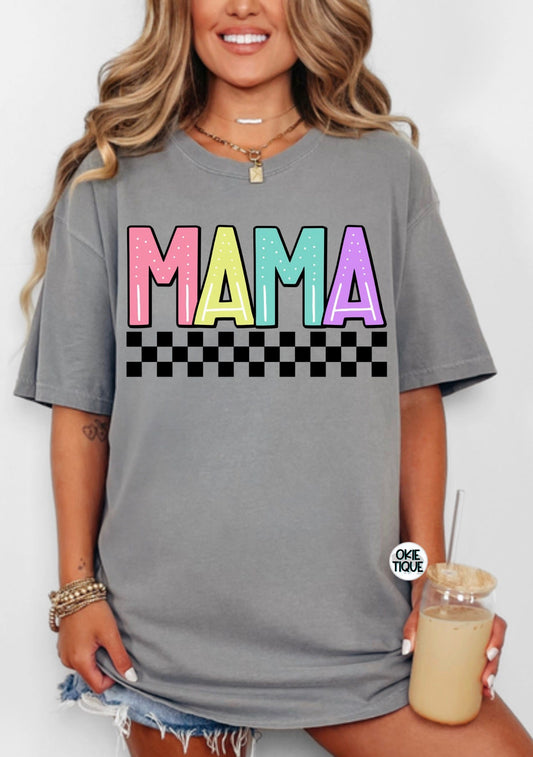Colorful Mama Title & Checkered Border