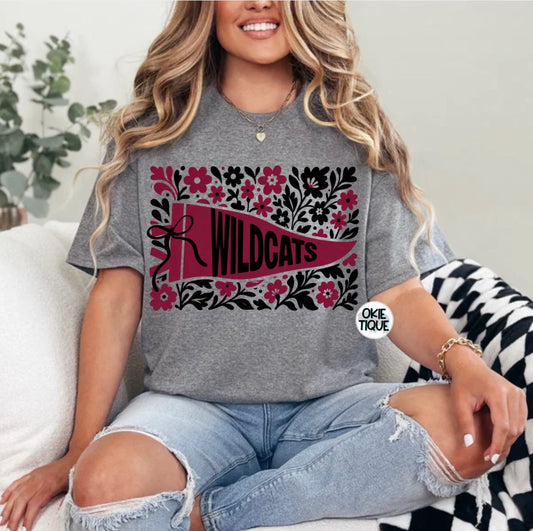 Wildcats Floral Flag