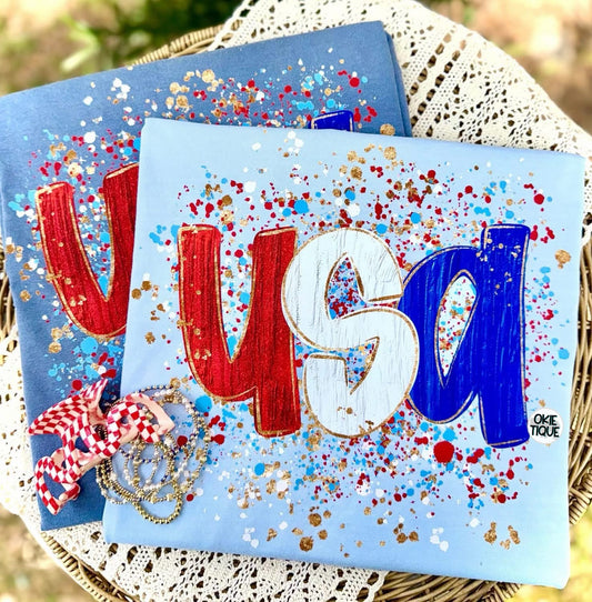 USA Colorful Splatter
