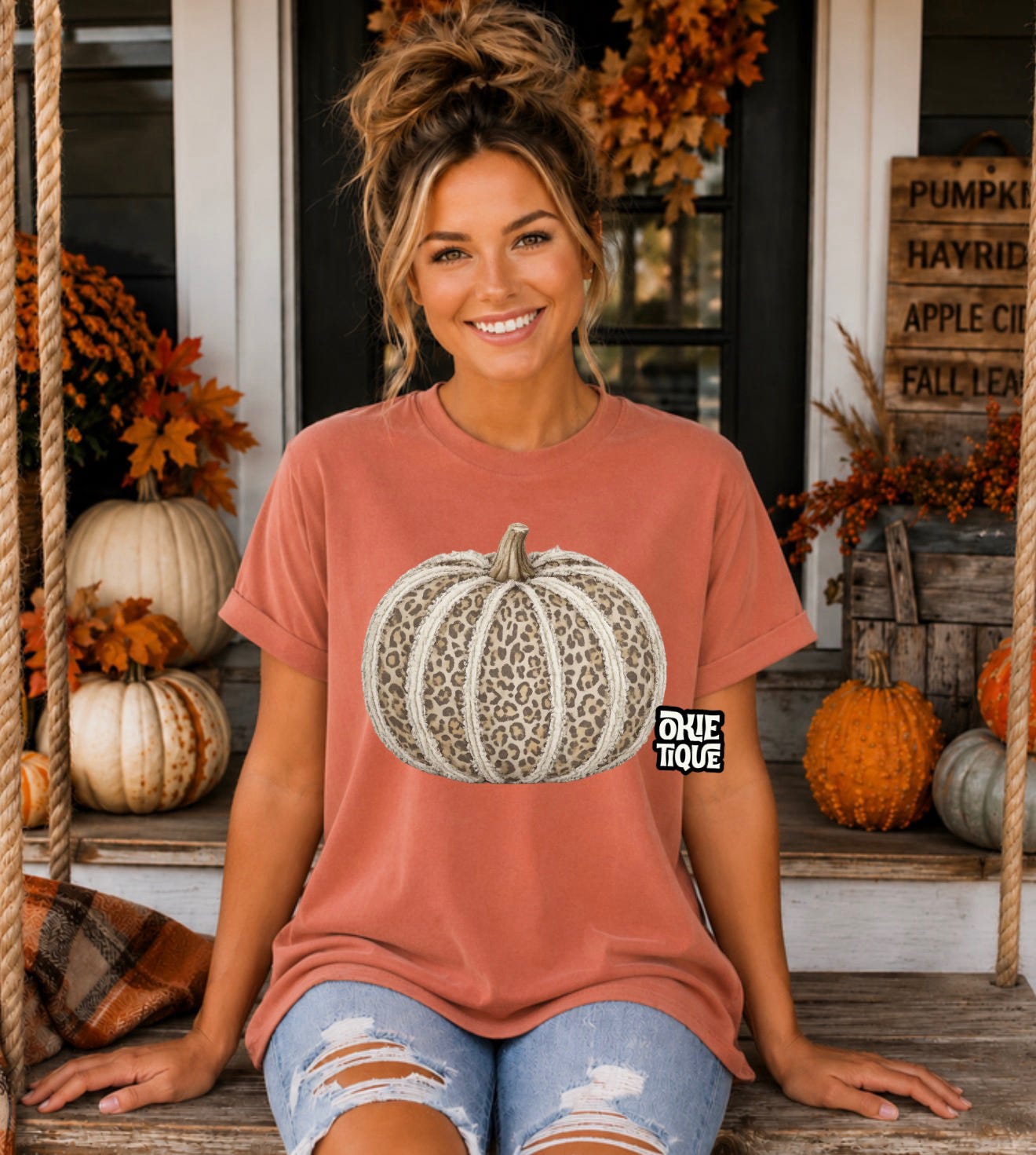 Neutral Leopard Print Pumpkin