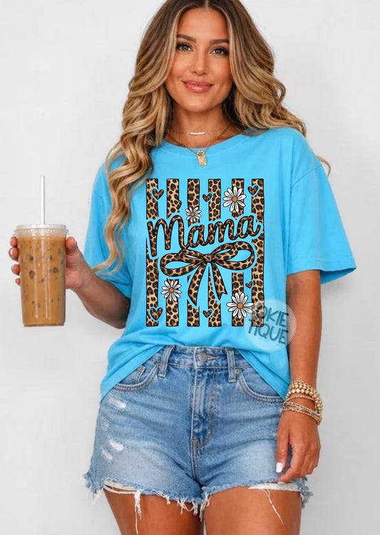 Leopard Print Mama With Bow
