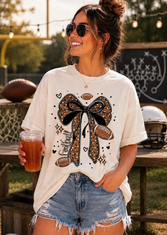 Star Pattern Football Bow