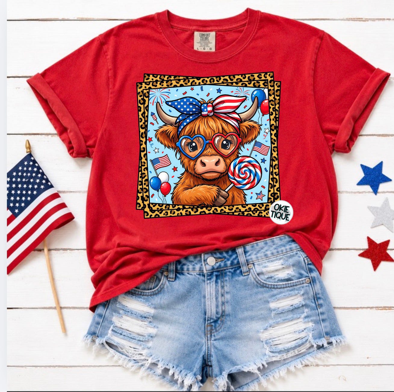 Patriotic Highland Cow | 4th of July Show