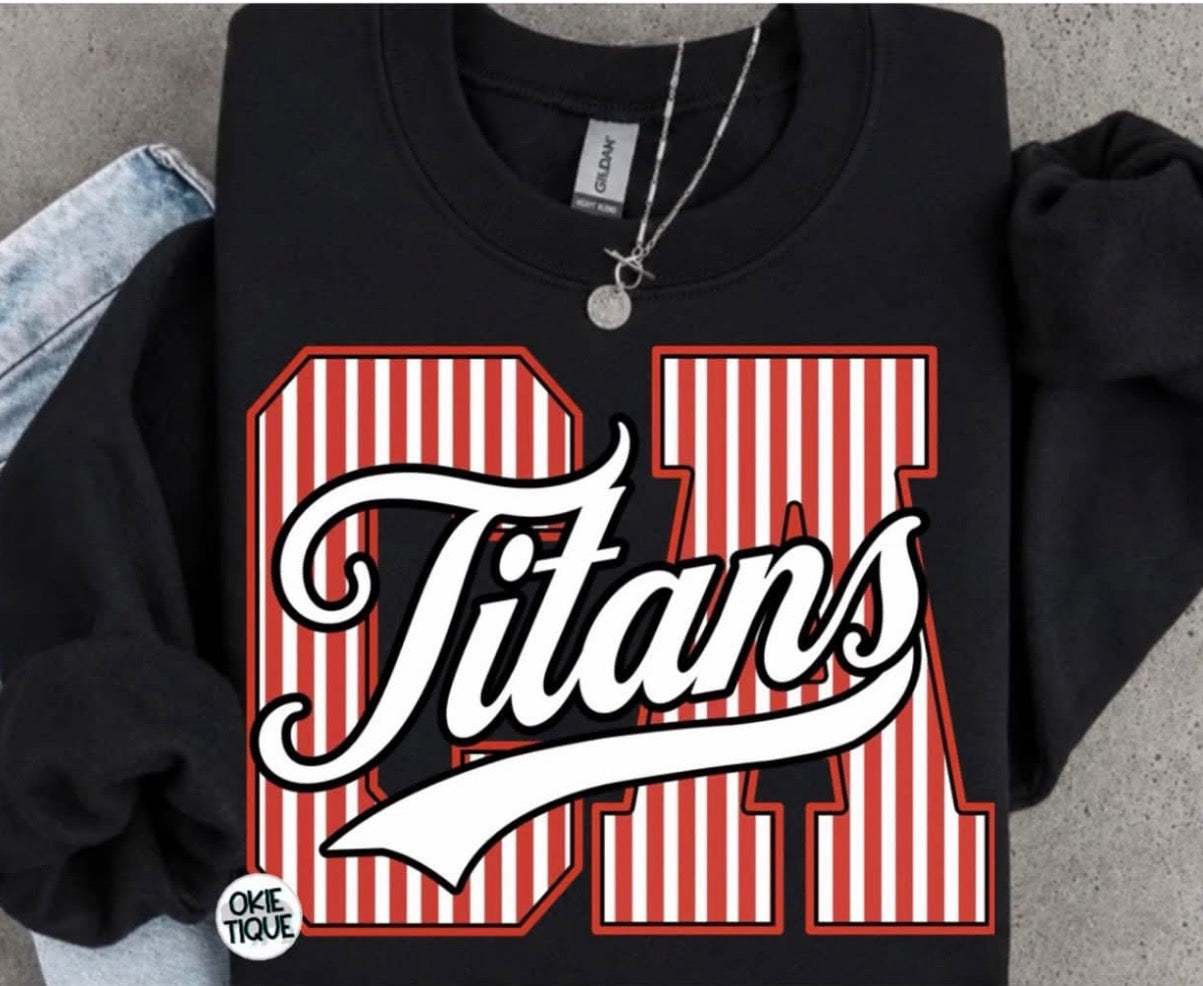 Retro Striped Varsity Titans Vintage Sports