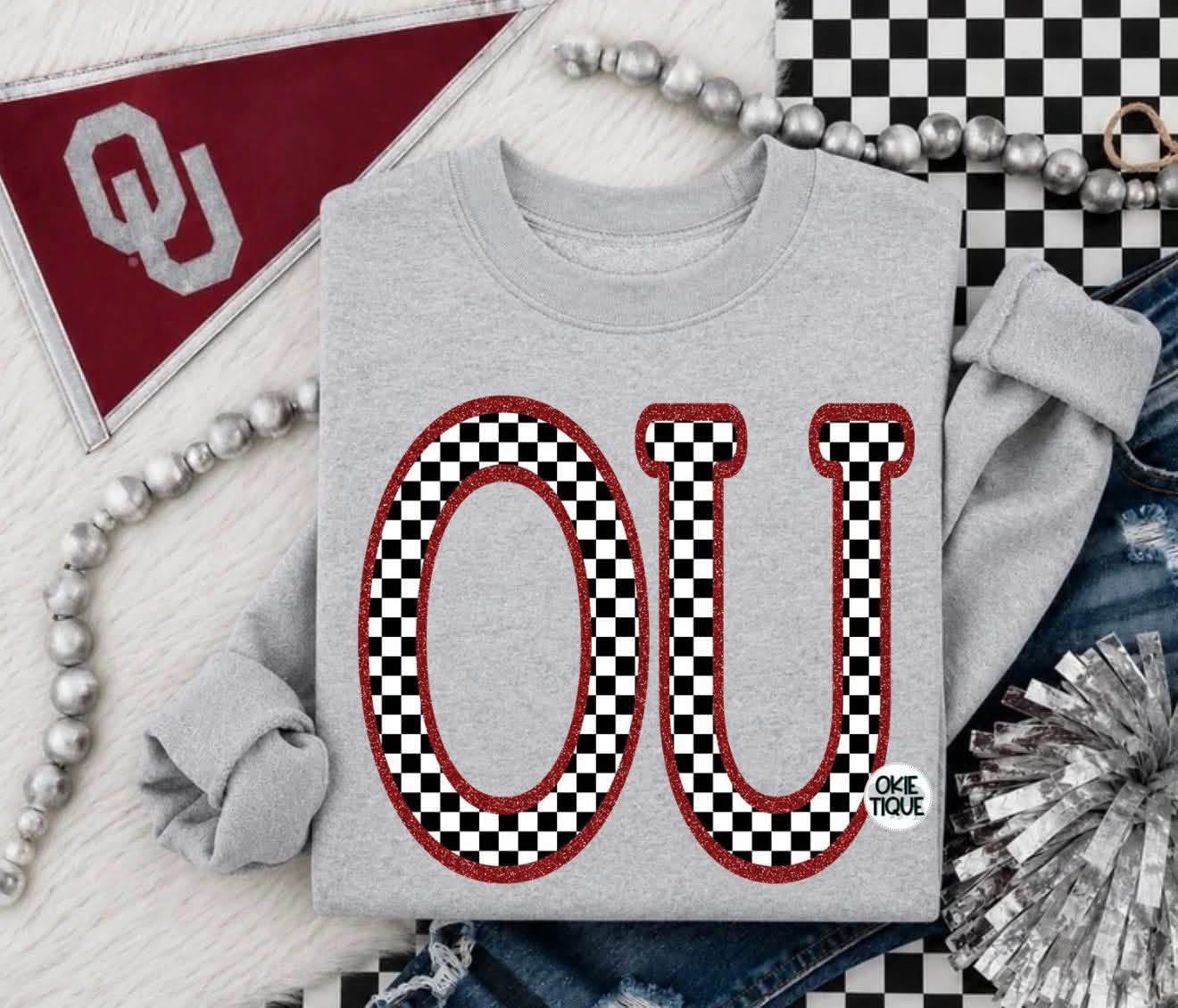 OU Check Red outline