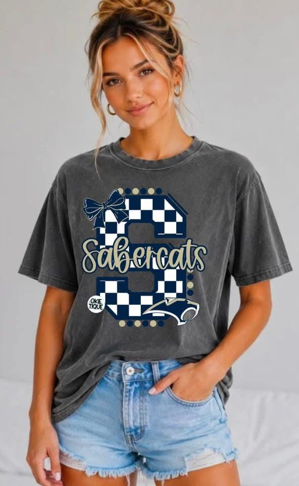 Checkered Varsity S ( Sabercats)