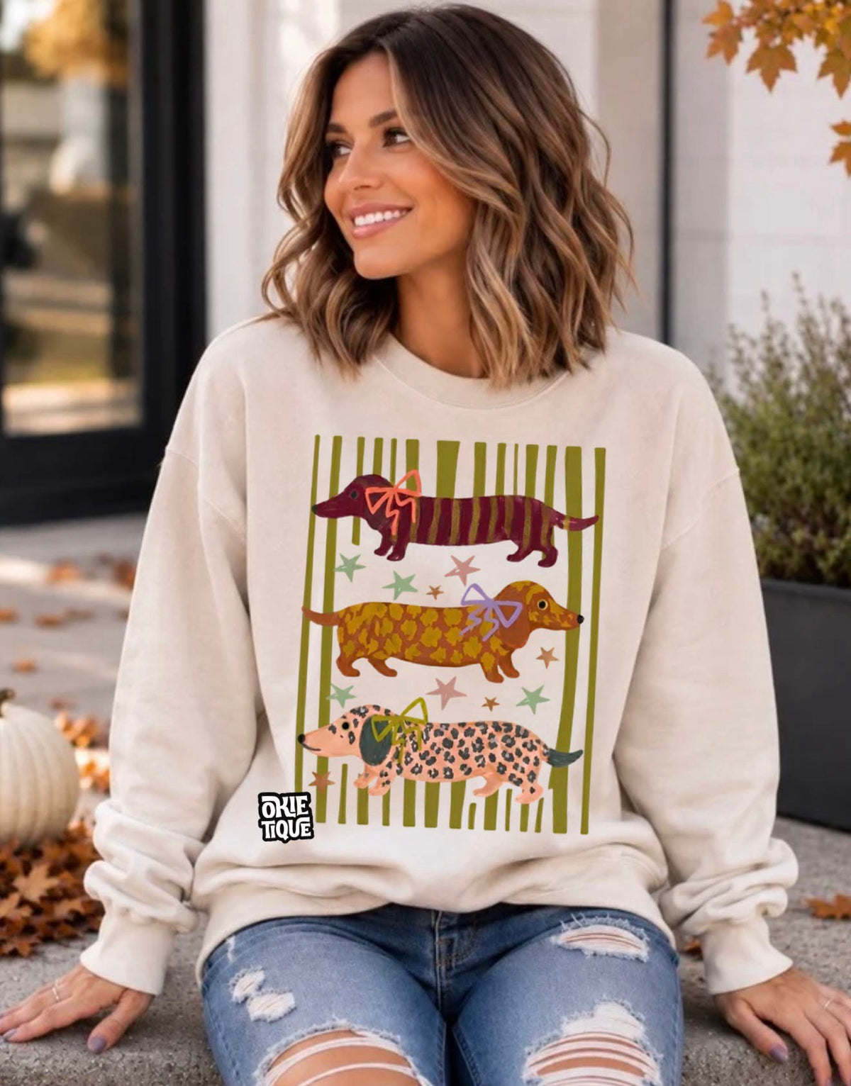 Coquette Weiner Dog (Burgundy Tones)