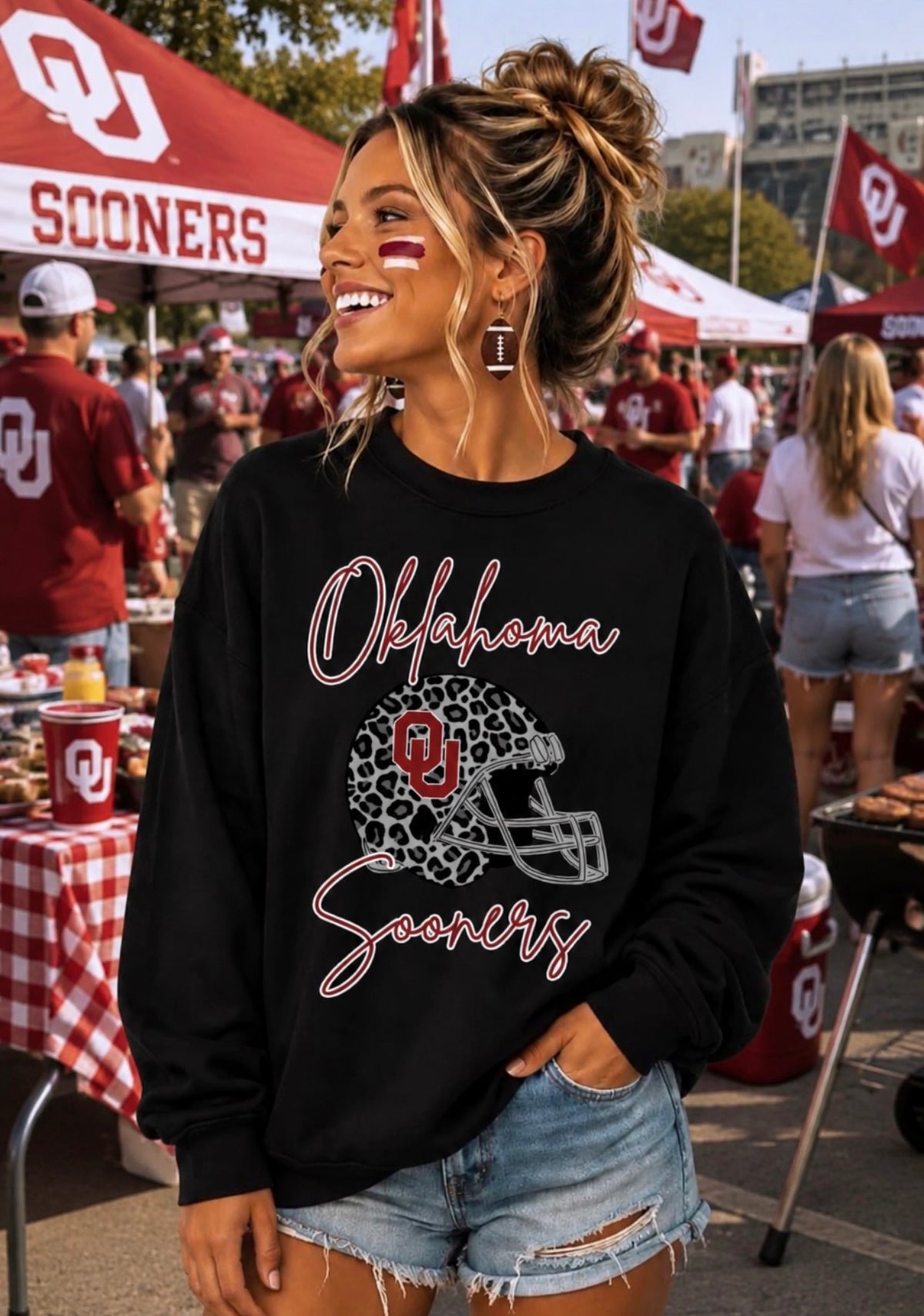 Oklahoma Sooners Leopard Helmet