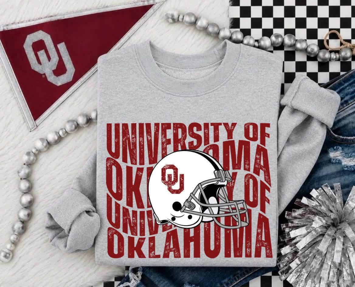 University Of Oklahoma Stacked White Helmet