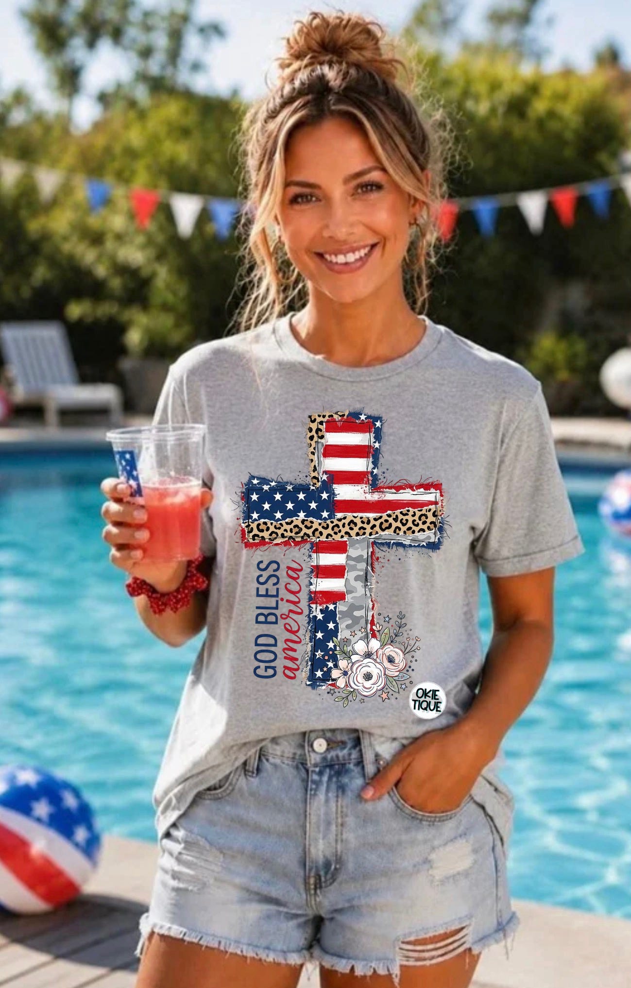 God Bless America Cross