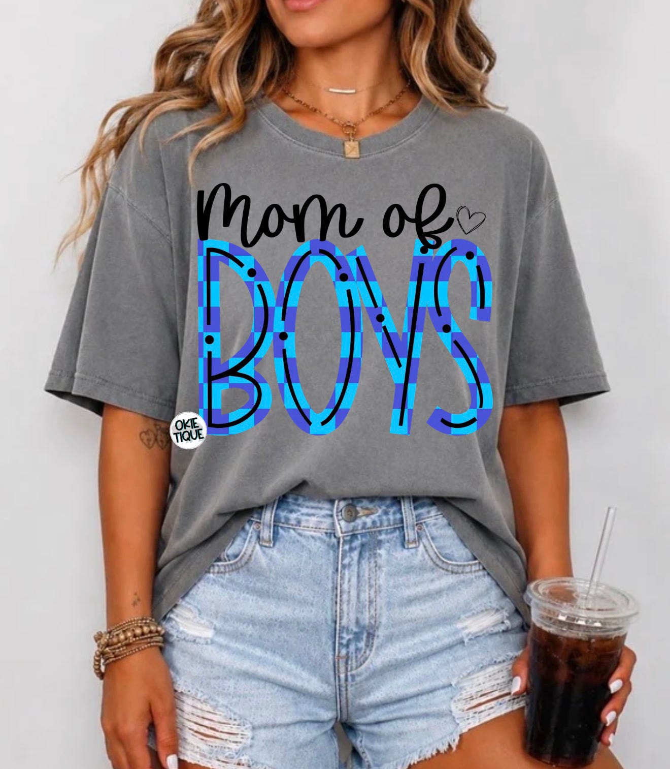 Moms Of Boys Blue Checkered