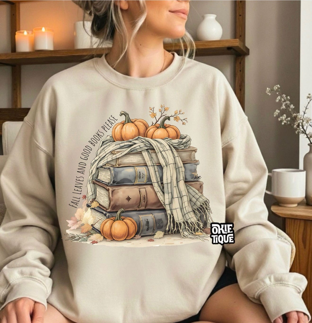 Book Stack With Pumpkins