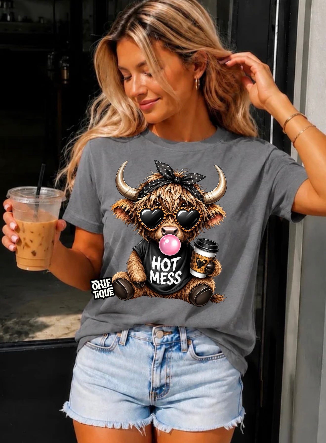 Hot Mess Cow Blowing Bubble Gum