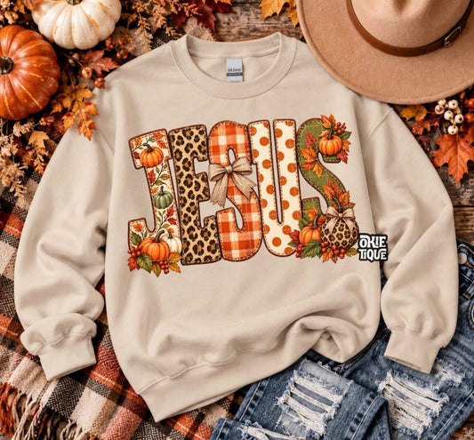 Jesus - Fall Patterned Lettering