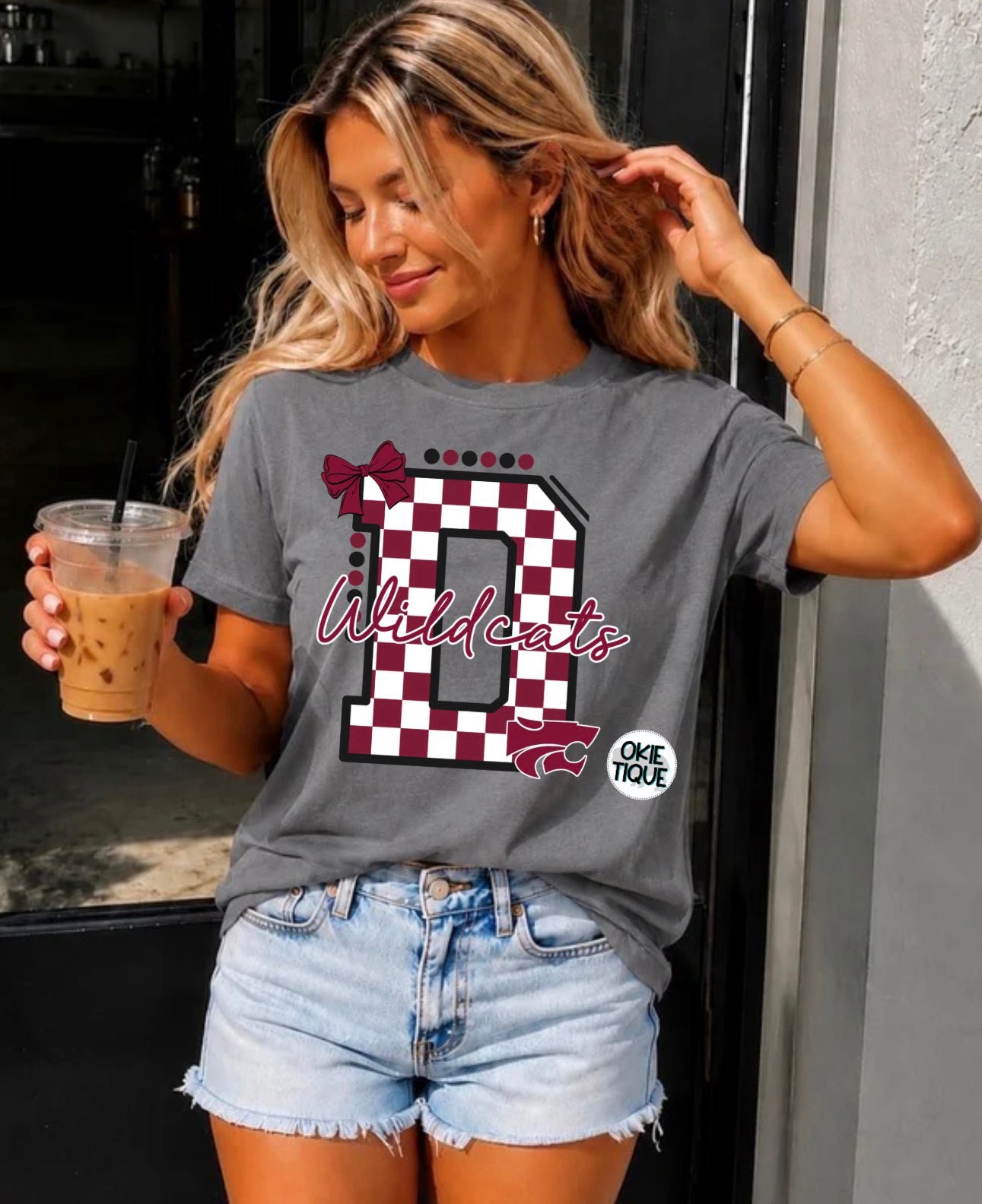 Maroon Checkered D-Wildcats