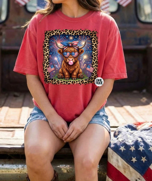 Patriotic Highland Cow