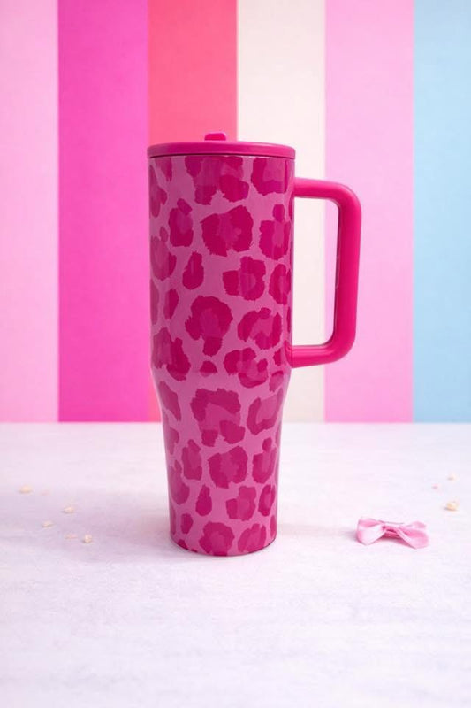 Hot Pink Leopard Cup