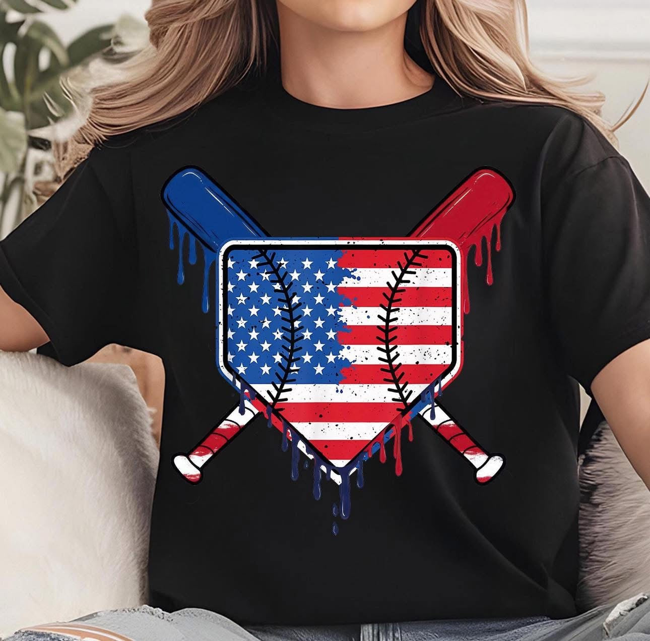 Patriotic Baseball Drip