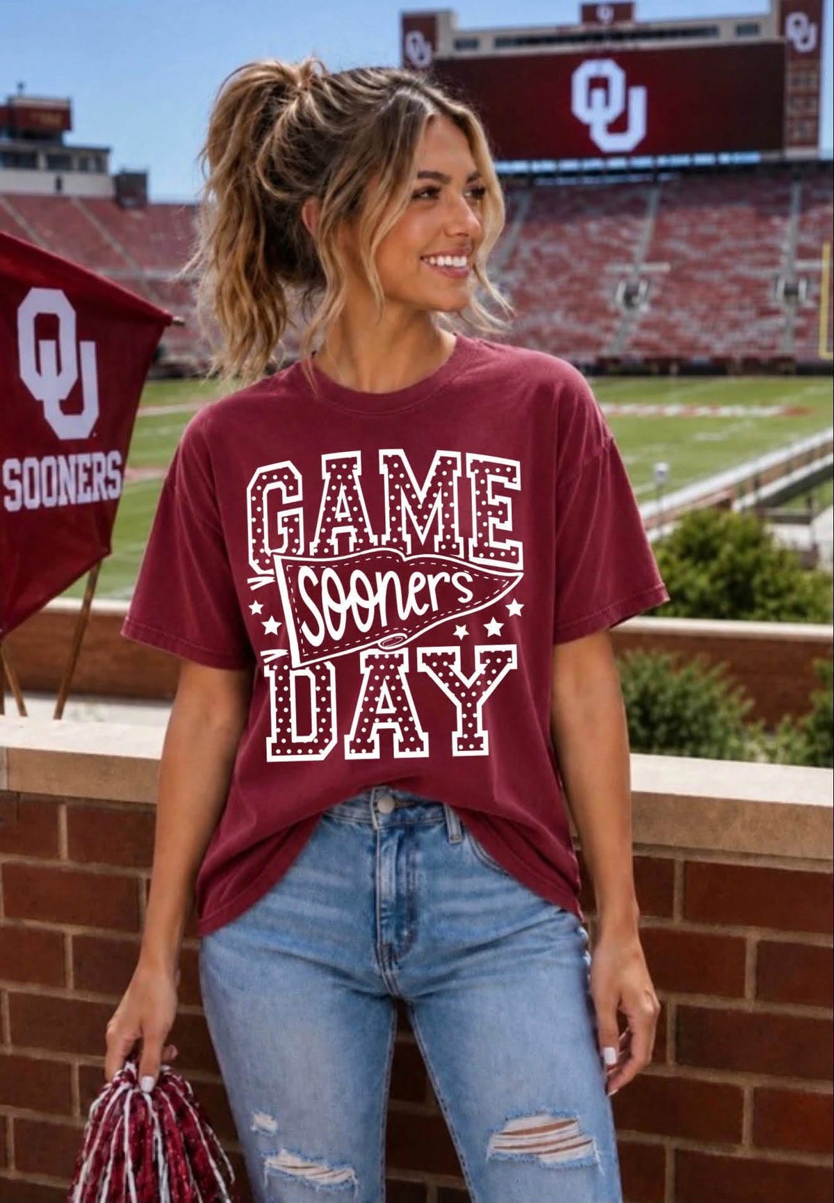 Game Day Sooners Polka Dots