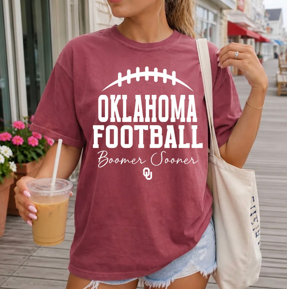 Oklahoma Football Boomer Sooner-White
