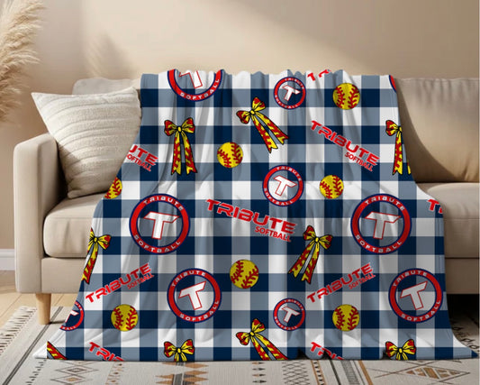 Tribute Softball Gingham Blanket
