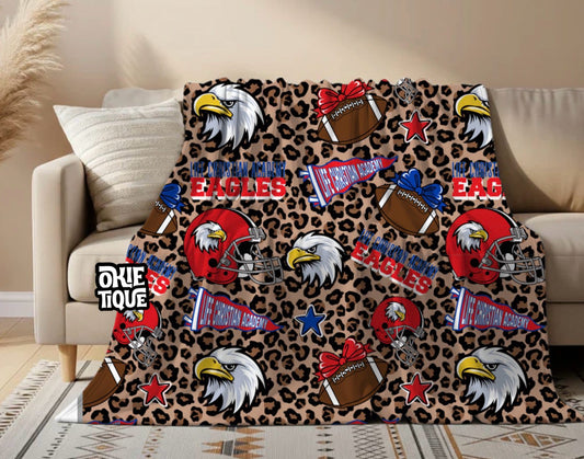 LCA Eagles Leopard Print Blanket
