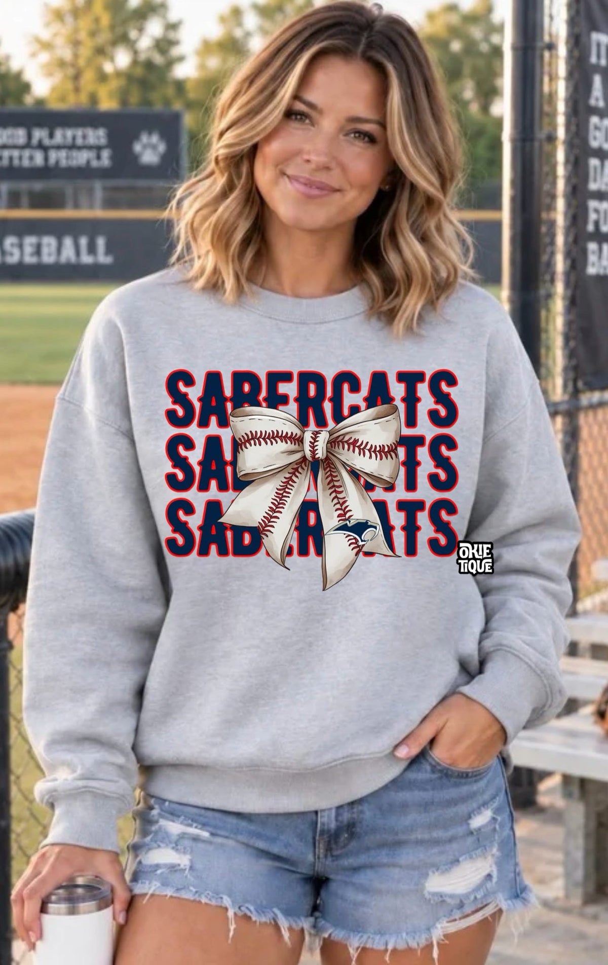 Sabercats Baseball Bow-SM