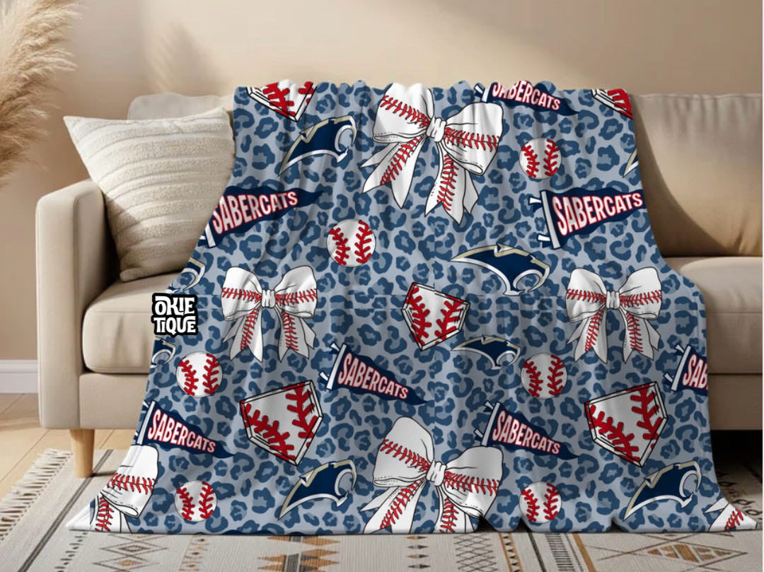 Southmoore Leopard and Bows Baseball Blanket-SM