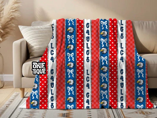 LCA Eagles Striped Blanket